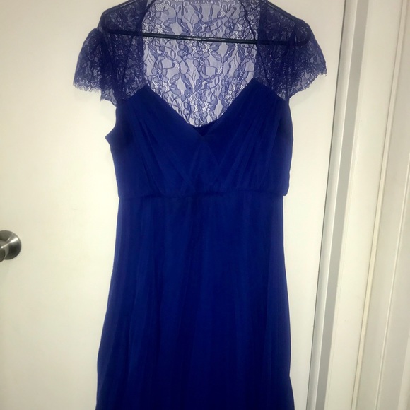 ASOS | Blue Maternity Pleated Midi Dress with Lace - Picture 2 of 8